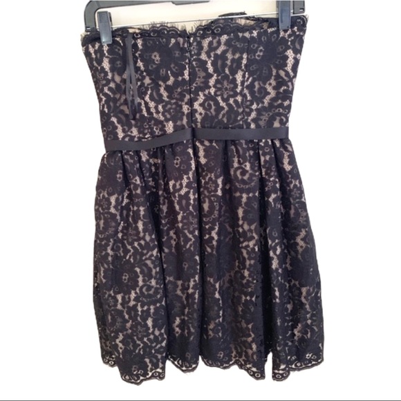 Neiman Marcus Strapless Gothic Lace Flare Dress - Picture 3 of 7